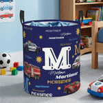 Personalizzato Cartoon auto della polizia camion dei pompieri ambulanza Oxford Lavanderia cestino con nome giocattolo stoccaggio uso quotidiano regalo di compleanno per ragazzi ragazze