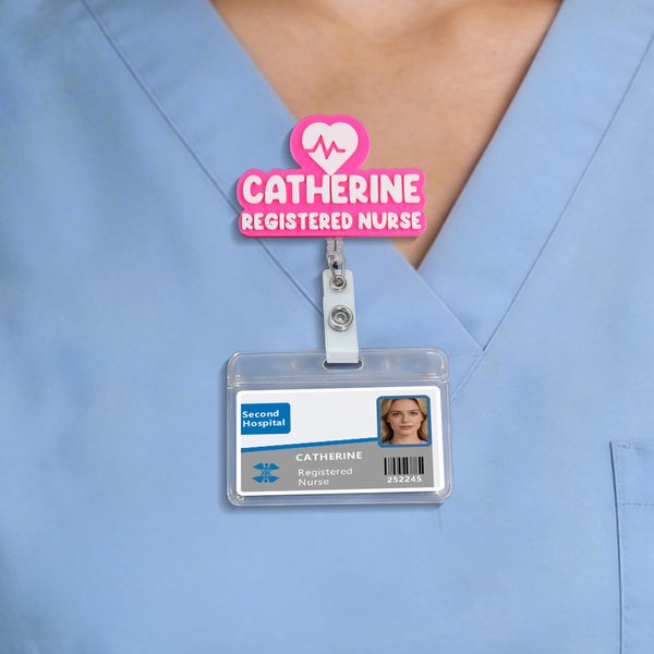 Personalized Multicolour 3D Printing Name Badge Reel with Occupation Birthday Induction Gift for Registered Nurse Medical Staff Educator