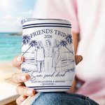 Personalized Pencil Sketch Photo Coconut Tree 12 oz Insulated Wine Tumbler with Lip and Name Travel Use Beach Party Gift for Girl Bestie Bridesmaid