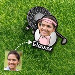 Personalized Cartoon Character Face Photo Golf Ball Marker Magnetic Hat Clip with Name Birthday Game Day Gift for Golf Lover