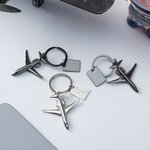 Porte-clés forme d'avion personnalisé avec texte et photo - Souvenir de voyage - Cadeau pour les amoureux de l'aviation pilotes agents de bord