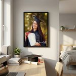 Personalized Graduation Portrait Framed Canvas Print with Name Home Decor Ship from USA Graduation Gift for Graduates