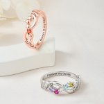 Personalisierte 1-6 Familie Birthstones Infinity Ring mit eingravierten Namen Geburtstag Jahrestag Muttertag Geschenk für Mama Frau