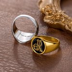 Anillo de sello personalizado con monograma de iniciales entrelazadas y texto grabado regalo de cumpleaños y compromiso para hombres