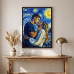 Personalizado Van Gogh Arte Estilo Foto Marco Flotante Lienzo Impresiones Sala de estar Decoración del hogar Enviar desde EE.UU. Regalo de cumpleaños para los amigos de la familia