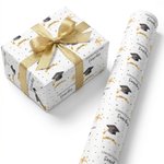 Personalized Graduation Cap Scroll Teddy Bear Wrapping Paper with Text Celebration Party Decor Graduation Favor Packing for 2026 Graduates Students