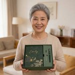 Personalised Chinese-Style Landscape Painting Vegan PU Leather A5 Notebook and Pen Set with Name Birthday New Year Gift for Colleagues Friends Writers