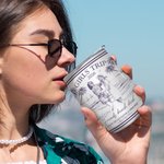 Personalized Pencil Sketch Photo Coconut Tree 12 oz Insulated Wine Tumbler with Lip and Name Travel Use Beach Party Gift for Girl Bestie Bridesmaid