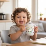 Personalized Cartoon Holy Saints of Heaven Guardian 10 oz Insulated Sippy Cup with Name Catholic Baptism Prayer Daily Use Gift for Toddler Kid