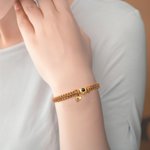 Personalized Photo Projection Braided Bracelet with Initial and Adjustable Drawstring Valentine's Day Birthday Anniversary Gift for Family Friends