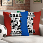 Gepersonaliseerd Voetbal speler Silhouet Zacht Kussen Cover met Naam en Nummer Dagelijks Gebruik Voetbal Club Verjaardag Gift voor Familie Vriend