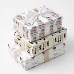 Personalized Graduation Cap Scroll Teddy Bear Wrapping Paper with Text Celebration Party Decor Graduation Favor Packing for 2026 Graduates Students