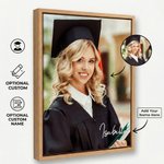 Personalized Graduation Portrait Framed Canvas Print with Name Home Decor Ship from USA Graduation Gift for Graduates