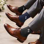 Personalised Embroidered Monogram Men's Wedding Socks Bachelor Party Proposal Wedding Gift for Best Man Groomsman Groom