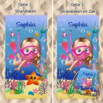 Gepersonaliseerd Schattig Zeedier Sneldrogend Zacht Oversized Strandlaken met Naam Zomer Vakantie Strandfeest Verjaardagscadeau voor Jongens Meisjes