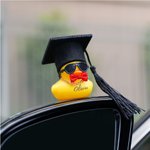 Personalized Funny Graduation Cap Sunglass Bow Rubber Duck with Name Desk Decor Graduation Gift for Graduate