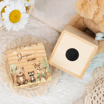 Personalised Cartoon Forest Animal Wooden Money Box Piggy Bank with Name Birthday Children's Day Gift for Boys Girls Kids