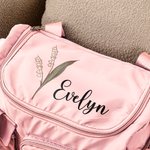 Personifierad Födelse Blomma Namn Stor Resväska Duffle Bag med flera fack och axelrem Tillbaka till skolan Födelsedagspresent för kvinnor Flicka