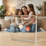 Personalized 1-12 Birth Flowers Square Acrylic Plaque with 1-12 Names Mother's Day Birthday Gift for Mom Grandma