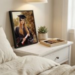 Personalized Graduation Portrait Framed Canvas Print with Name Home Decor Ship from USA Graduation Gift for Graduates