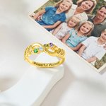 Personalisierte 1-6 Familie Birthstones Infinity Ring mit eingravierten Namen Geburtstag Jahrestag Muttertag Geschenk für Mama Frau