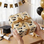 Personalized Graduation Cap Scroll Teddy Bear Wrapping Paper with Text Celebration Party Decor Graduation Favor Packing for 2026 Graduates Students