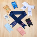 Personalised Multi-Colour Glitter Monogram Prom Bouquet Sash with Name and Year Ribbon Wrap Homecoming Graduation Gift for Girls Graduates