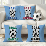 Gepersonaliseerd Voetbal speler Silhouet Zacht Kussen Cover met Naam en Nummer Dagelijks Gebruik Voetbal Club Verjaardag Gift voor Familie Vriend
