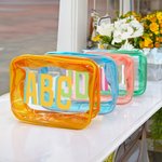 Personalizado Multicolor Monograma Claro Bolsa de Maquillaje Viaje Esencial Playa Fiesta Cumpleaños Regalo para Mujeres Niñas