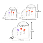 Personlig Akrylplakett med fødselsblomst i hjerteform med 1-12 navn, tittel og tekst Romdekorasjon Morsdagsgave til mamma bestemor