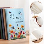 Personalizzato Nuovo Capitolo Fiore acquerellato A5 Taccuino in pelle PU con nome Forniture per ufficio Regalo di pensionamento per amici pensionati
