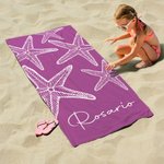 Toalla de playa personalizada de microfibra con nombre y diseño de estrella de mar regalo de cumpleaños y vacaciones para niñas y mujeres