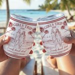 Personalized Pencil Sketch Photo Coconut Tree 12 oz Insulated Wine Tumbler with Lip and Name Travel Use Beach Party Gift for Girl Bestie Bridesmaid