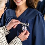 Personalized Teardrop Birthstone Graduation Cap Photo Brooch Pin with Text Graduation Ceremony Party Gift for Graduates