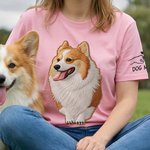 Personligt konstbroderi Pet Portrait T-shirt Sweatshirt med text Födelsedag Jubileum Present för husdjursälskare