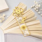 Personalized Dried Birth Flower Bookmark with Initial Charm Birthday Gift for Book Lovers Readers