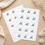 Henkilökohtainen söpö Nallekarhu My First Birthday tarrat tarrat nimi DIY lahja sisustus Baby Shower syntymäpäivä suosikki lapsille