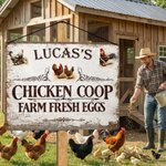 Henkilökohtainen Chicken Coop maatilan tuoreet munat Vintage metalli merkki nimi päivittäinen käyttö syntymäpäivälahja kananviljelijä omistaja