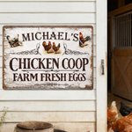 Henkilökohtainen Chicken Coop maatilan tuoreet munat Vintage metalli merkki nimi päivittäinen käyttö syntymäpäivälahja kananviljelijä omistaja