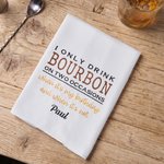 Gepersonaliseerde Bourbon Whiskey Keukendoek met Naam Keuken Decor Vaderdag Verjaardagscadeau voor Vader Man