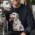 Personligt konstbroderi Pet Portrait T-shirt Sweatshirt med text Födelsedag Jubileum Present för husdjursälskare