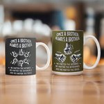 Gepersonaliseerde Once A Brother Always A Brother 2-6 vuisten Keramische mok met naam en onderzetter Verjaardag Vriendschap Verjaardagscadeau voor broer