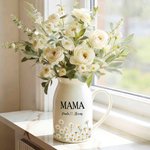 Personalisierte Keramikvase mit Aquarell-Geburtsblumen | mit Wunschnamen und Anrede | Wohndeko | Geburtstag Muttertag Geschenk für Mama Oma Familie