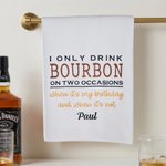 Gepersonaliseerde Bourbon Whiskey Keukendoek met Naam Keuken Decor Vaderdag Verjaardagscadeau voor Vader Man