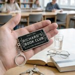 Personalised Ticket Stub Shape Book Club Lifetime Membership Keychain with Name Book Club Meeting Birthday Gift for Book Lovers Bookworms