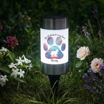 Lámpara solar de jardín personalizada con nombre y texto Silueta de perro con huella de pata Regalo de condolencia para dueño de perro Amante de mascotas