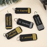 Gepersonaliseerde piloot epaulet ontwerp PLA sleutelhanger met tekst dagelijks gebruik zakenreis geschenk voor piloten