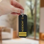 Gepersonaliseerde piloot epaulet ontwerp PLA sleutelhanger met tekst dagelijks gebruik zakenreis geschenk voor piloten