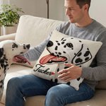 Personalised Pet Photo Imitation Embroidery Design Soft Cushion Cover with Name Home Sofa Decor Memorial Birthday Gift for Pet Owners