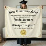 Personalised Graduation Certificate Design Throw Blanket with Name and School Name Graduation Gift for High School College Graduates